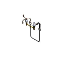 3.78 GPM 8" Concealed Deck Mounted Lavatory Faucet with 8" Swing Nozzle - Includes Sidespray and Wristblade Handles