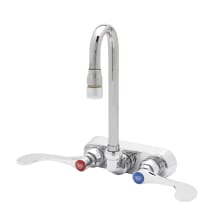 Wall Mounted Workboard Faucet with 4" Centers, 3" Swivel Gooseneck, 1.0 GPM Aerator and 4" Wrist Action Handles
