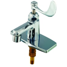 Deck Mounted Single Temp Lavatory Faucet with 2.2 GPM VR Aerator, Anti-Rotation Deckplate and 4" Wrist Action Handle