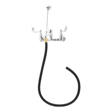10.4 GPM Wall Mounted Bridge Mixing Faucet - Includes Wrist Blade Handles and Wall Support