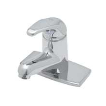 Deck Mounted Single Lever Lavatory Faucet with Short Spout, 2.2 GPM Aerator, Forged Deck Plate and 16" Flexible Stainless Steel Supply Lines