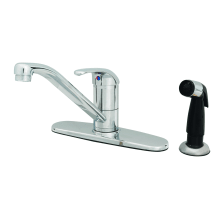 Deck Mounted Single Lever Faucet with 48" Sidespray, 9" Swivel Spout, 1.5 GPM Aerator and Flexible Supply Hoses