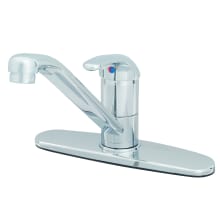 Deck Mounted Single Lever Faucet with 9" Swivel Spout, 2.2 GPM Aerator, Flexible Stainless Steel Supply Hoses and 10" Deckplate