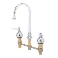 13.56 GPM 8" Concealed Deck Mounted Lavatory Faucet with 5-11/16" Swivel Gooseneck Spout - Includes Lever Handles