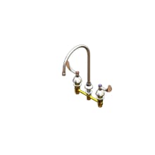 1.6 GPM 8" Concealed Deck Mounted Lavatory Faucet with 8-3/4" Swivel Gooseneck Spout - Includes Wristblade Handles