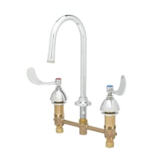 13.56 GPM 8" Concealed Deck Mounted Lavatory Faucet with 5-1/2" Rigid Gooseneck Spout - Includes Wristblade Handles