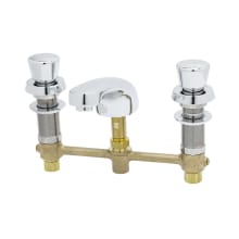 Deck Mounted Lavatory Faucet with 8" Centers, Cast Spout, 2.2 GPM Aerator and Push Button Self-Closing Cartridges