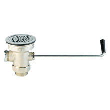 3" Waste Drain Valve with Twist Handle, and 2" x 1-1/2" NPT Male Adapter