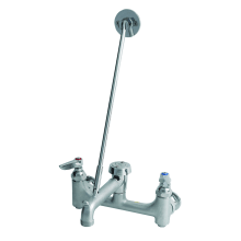 Wall Mounted Service Sink Faucet with 8" Centers, Built-In Stops, Vacuum Breaker, Upper Wall Support and Lever Handles