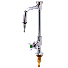 Deck Mounted Single Hole Laboratory Faucet with Single Temperature Control, Rigid Vacuum Breaker Nozzle, Serrated Tip and Cross Handle