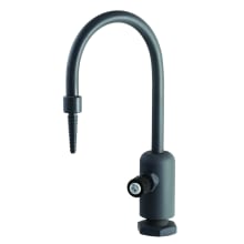 Deck Mounted Single Hole Laboratory Faucet with Single Temperature Control, Grey PVC Rigid Gooseneck and Serrated Tip for Distilled or Deionized Water