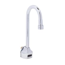 2.2 GPM Single Hole Wall Mounted Electronic Sensor Lavatory Faucet with Rigid Gooseneck Spout and Mechanical Temperature Mixing Valve