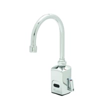 0.5 GPM Single Hole Deck Mounted Electronic Sensor Lavatory Faucet with Gooseneck Spout, Control Module, and Temperature Mixing Handle