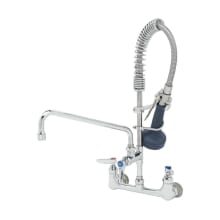 1.07 GPM Wall Mounted Mixing Faucet with Spray Valve and 24" Flexible Stainless Steel Hose - Includes 12" Add-On Faucet, Finger Hook, and 8" Riser