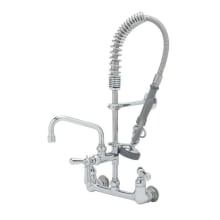 1.42 GPM Wall Mounted Bridge Mixing Faucet with Spray Valve and Compression Cartridge - Includes 6" Add-On Faucet