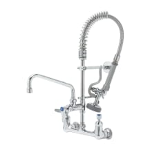 1.42 GPM Wall Mounted Bridge Mixing Faucet with Spray Valve and Ceramic Cartridge - Includes 8" Add-On Faucet