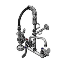 1.42 GPM Wall Mounted Bridge Mixing Faucet with Spray Valve and Compression Cartridge - Includes 8" Add-On Faucet