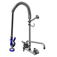 5.6 GPM Deck Mounted Bridge Mixing Faucet with High Flow Spray Valve - Includes Add-On Faucet, Finger Hook, and 72" Flexible Rubber Hose