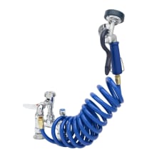 4.12 GPM Deck Mounted Pet Grooming Station with Angled Spray Valve - Includes 108" Coiled Hose and Wall Hook
