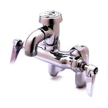 Wall Mounted Service Sink Faucet with Adjustable Centers, Vacuum Breaker, and Integral Stops