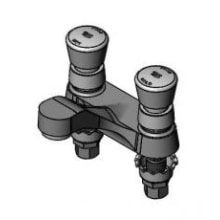 Deck Mounted Metering Faucet with Drip Proof Sprayface, Pop-Up Drain Assembly and Push Button Handles for 4" Centers