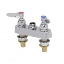 Deck Mounted Workboard Faucet with 4" Centers, 2" Shank and Lever Handles - Less Nozzle