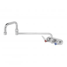 Wall Mounted Workboard Faucet with 4" Centers, 18" Double Joint Nozzle, 2.2 GPM Aerator and Lever Handles