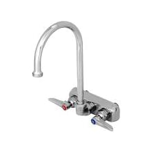 Wall Mounted Workboard Faucet with 8" Centers, 6" Swivel Gooseneck, 2.2 GPM Aerator and Lever Handles