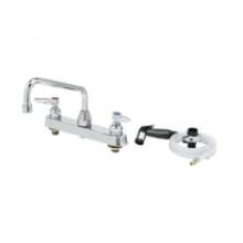 Deck Mounted Workboard Faucet with 8" Centers, 8" Swing Nozzle, 2.2 GPM Aerator, Sidespray and Lever Handles