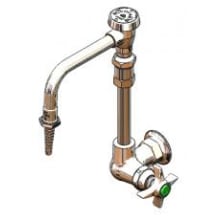 Wall Mounted Single Hole Laboratory Faucet with Single Temperature Control, Swivel Vacuum Breaker Nozzle, Serrated Tip and Cross Handle