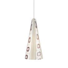 Kable Lite Niko Amethyst Cone Shaped Glass Pendant Embedded with Large Murini and Canes of Glass - 12v Halogen