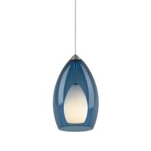 MonoRail Fire Translucent Steel Blue Murano Glass Pendant - 12v Halogen