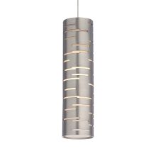 Revel 1 Light Monopoint Pendant with Cylinder Metal Shade with White Glass Diffuser