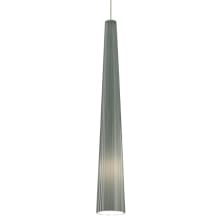 Zenith Single Light 4" Wide LED Mini Pendant with Glass Shade with Vertical Stringers