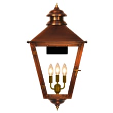 Adam Street Copper 3 Light 29" Tall Electric Outdoor Wall Sconce