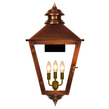 Adam Street Copper 3 Light 32" Tall Electric Outdoor Wall Sconce