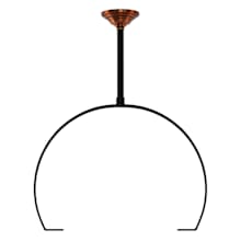 19" Tall Classic Aluminum Ceiling Yoke with Copper Canopy and 12" Down Rod Included