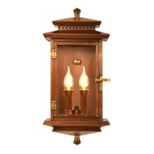 Traveler Copper 2 Light 19" Tall Electric Outdoor Wall Sconce