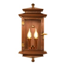 Traveler Copper 2 Light 19" Tall Electric Outdoor Flush Wall Sconce