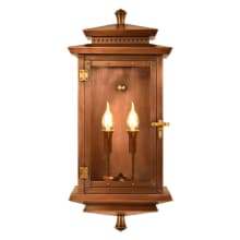 Traveler Copper 2 Light 25" Tall Electric Outdoor Flush Wall Sconce