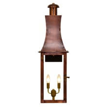 Churchill 2 Light 28" Tall Copper Electric Outdoor Wall Sconce