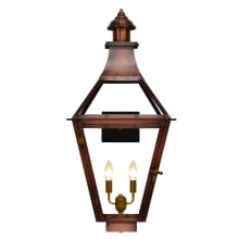 Creole 2 Light 24-1/2" Tall Copper Electric Outdoor Wall Sconce