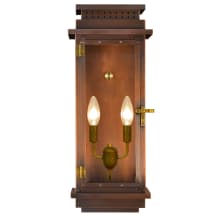 Contempo Copper 2 Light 22" Tall Electric Outdoor Wall Sconce