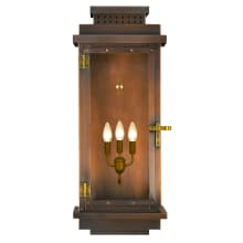 Contempo 3 Light 31" Tall Flush Mount Outdoor Wall Sconce