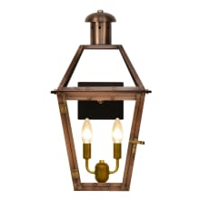 Georgetown Copper 2 Light 23" Tall Electric Outdoor Wall Sconce