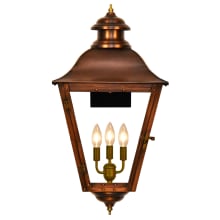 State Street 3 Light 32-1/2" Tall Copper Electric Outdoor Wall Sconce