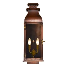 Water Street Copper 2 Light 23" Tall Electric Outdoor Wall Sconce