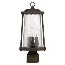 Haverford Grove 3 Light 7" Wide Post Light with Clear Crackled Glass