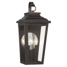 Irvington Manor 2 Light 19" Tall Outdoor Wall Sconce with Clear Glass