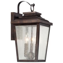 Irvington Manor 3 Light 17" Tall Outdoor Wall Sconce with Seeded Glass